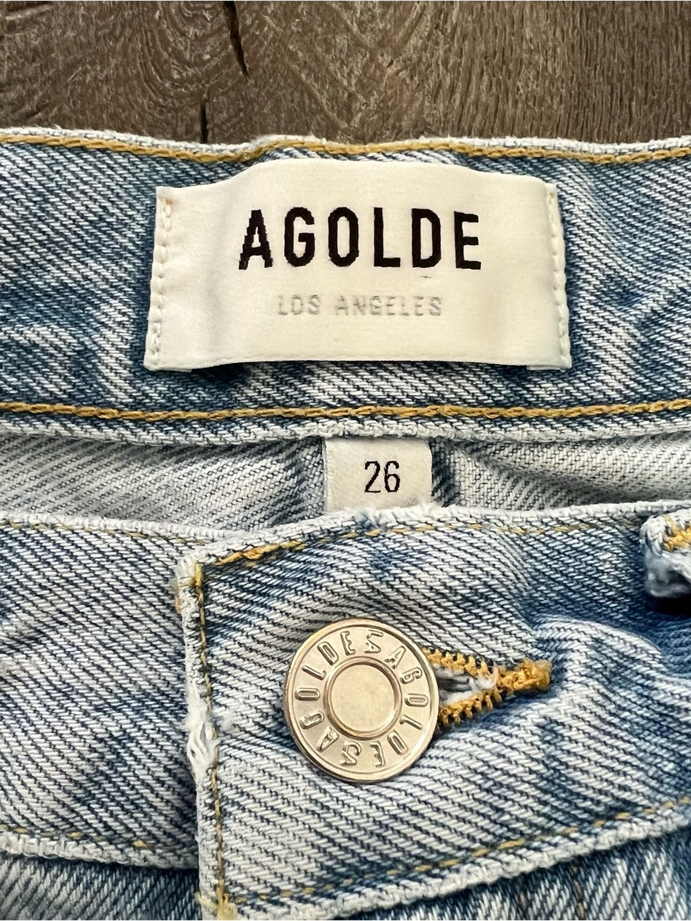 AGOLDE Parker Long High Rise Cutoff Denim Jean Shorts Size 26 - Picture 8 of 10